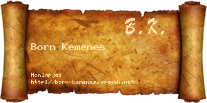 Born Kemenes névjegykártya